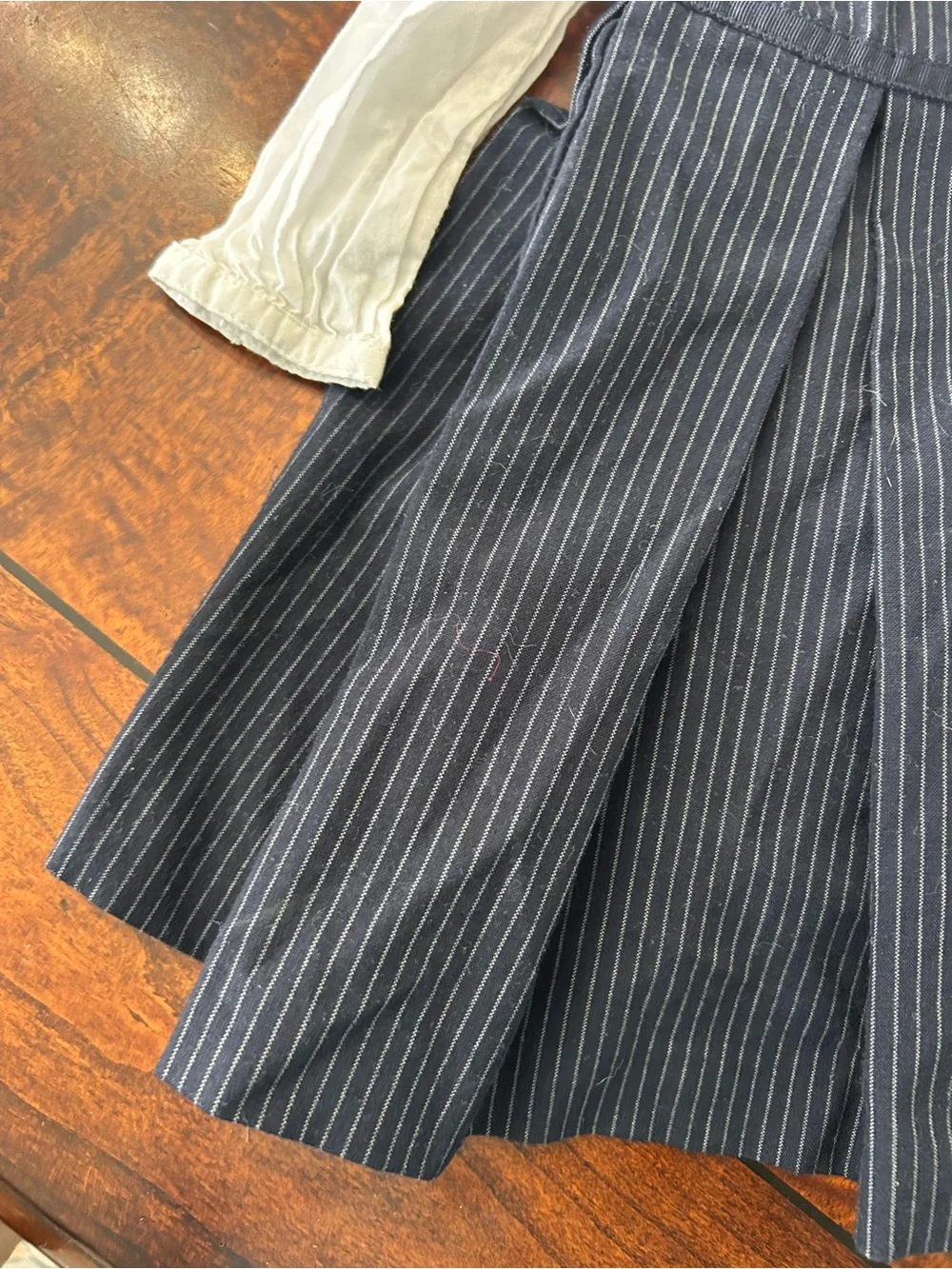 vintage Ralph Lauren 2 Pc Baby girls 12 m Navy pinafore dress set White Blouse